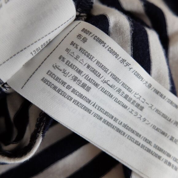 Abercrombie & Fitch Black & White Striped Long Sleeve Top Size Medium - Picture 5 of 6